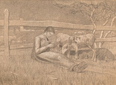 The Shepherdess, c1888 by Giovanni Segantini