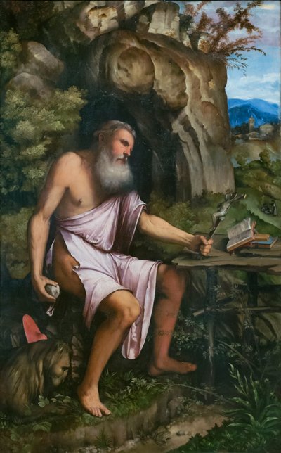 The penitent Saint Jerome by Girolamo Romanino