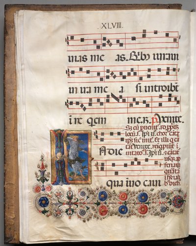 Antiphonary: Initial, angel by Girolamo da Cremona