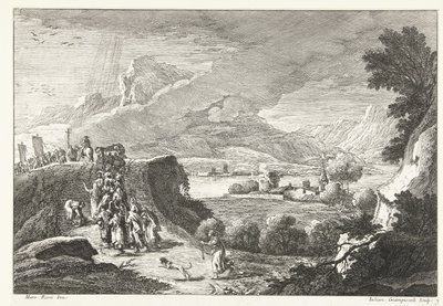 Landscape with Funeral Procession by Giuliano Giampiccoli