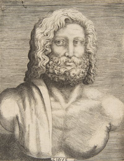 Bust of Jupiter, ca. 1531-76 by Giulio Bonasone