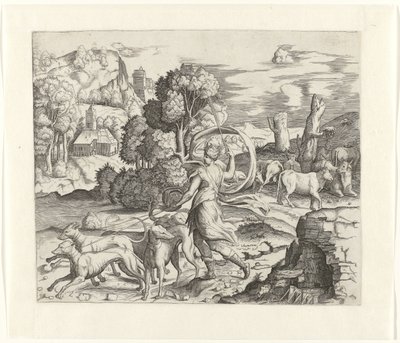 Diana Hunting by Giulio Bonasone