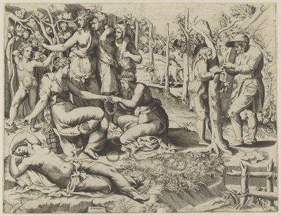 Flora Giving a Wreath by Giulio Bonasone