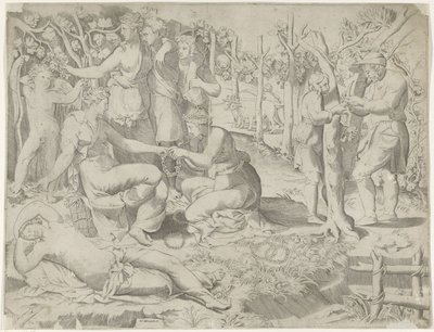Flora Giving a Wreath by Giulio Bonasone