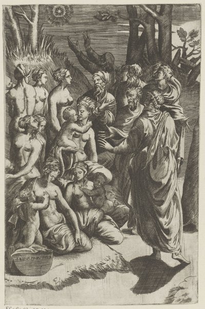 Group of Figures Under Star by Giulio Bonasone