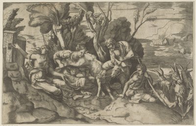 Jupiter Nursed by the Goat Amalthea by Giulio Bonasone