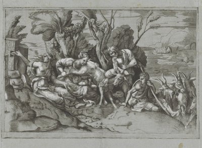 Jupiter Nursed by the Goat Amalthea by Giulio Bonasone