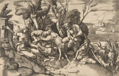 Jupiter Suckled by the Goat Amalthea by Giulio Bonasone