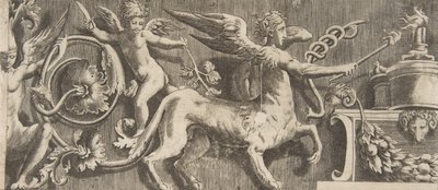 Ornament Frieze with Winged Centaur, 1531-76 by Giulio Bonasone