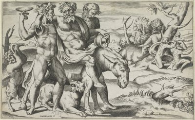 Silenus Riding on a Donkey by Giulio Bonasone