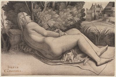 Venus Reclining in a Landscape by Giulio Campagnola