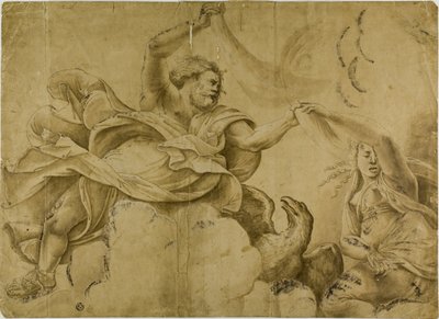 Study for Jupiter Hurling Thunderbolts by Giulio Romano
