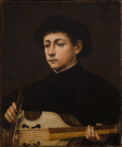 Portrait of a Musician by Giulio attr.to Campi