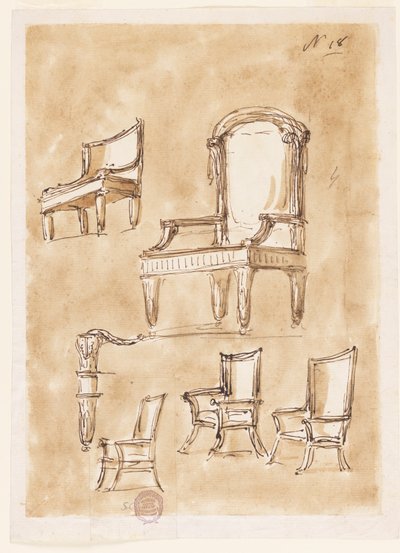 Designs for Chairs by Giuseppe Barberi