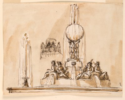 Elevation of a Fountain by Giuseppe Barberi