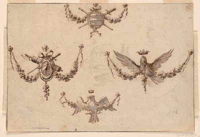 Design for Four Festoons by Giuseppe Bernardino Bison