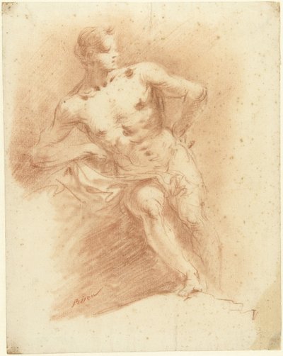 Seated Male Nude by Giuseppe Bernardino Bison