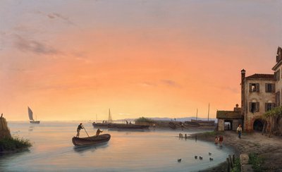 Chioggia before Sunrise by Giuseppe Canella d. Ä.