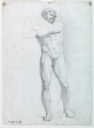Academic Study of a Male Nude by Giuseppe Longhi