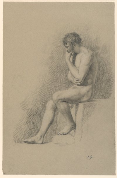 Academic Study of a Male Nude by Giuseppe Longhi