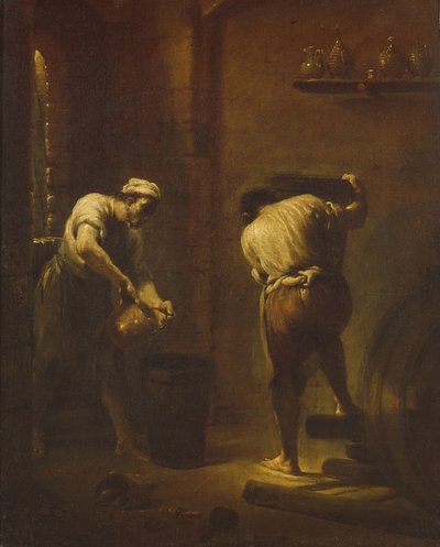 Scene in the Cellar by Giuseppe Maria Crespi