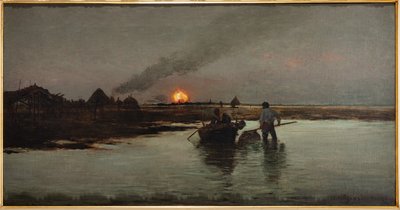 Fishing at Sunset by Giuseppe Miti Zanetti