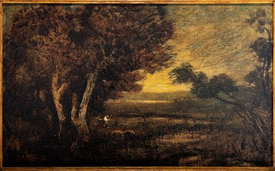 Landscape with Figure by Giuseppe Miti Zanetti