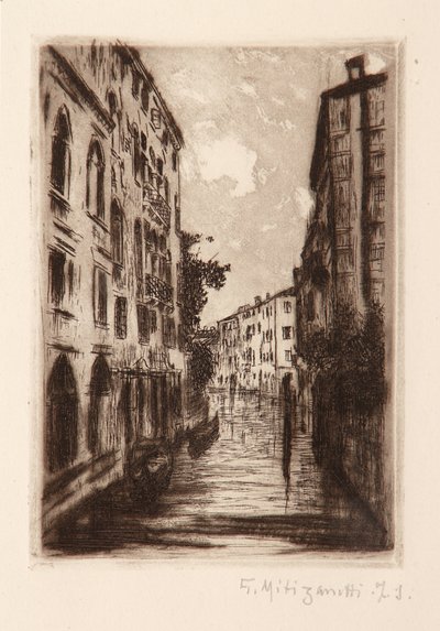 Venetian Canal by Giuseppe Miti Zanetti