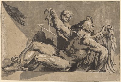 Saturn by Giuseppe Nicolo Vicentino, after Giovanni Antonio Pordenone