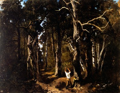 The woodcutter in Fontainebleau by Giuseppe Palizzi