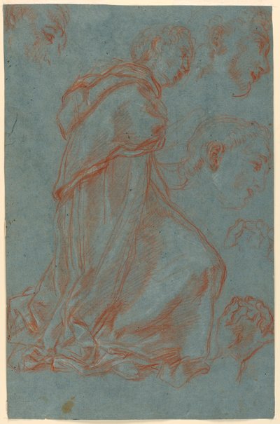 Studies for a Kneeling Monk by Giuseppe Passeri