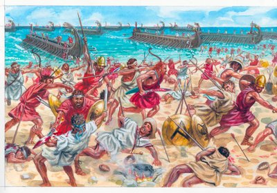 Battle of Aegospotami by Giuseppe Rava