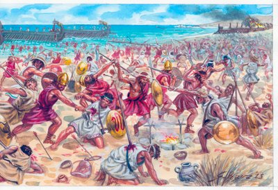 Battle of Aegospotami by Giuseppe Rava
