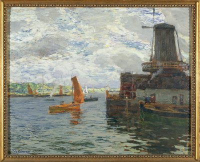 Windmill in Dordrecht by Giuseppe Sacheri