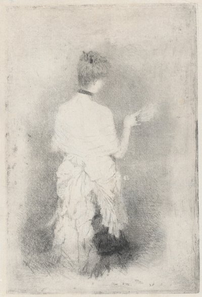 Elegant Young Woman Seen from Behind by Giuseppe de Nittis