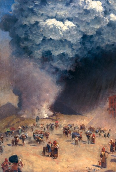 Rain of ashes by Giuseppe or Joseph de Nittis