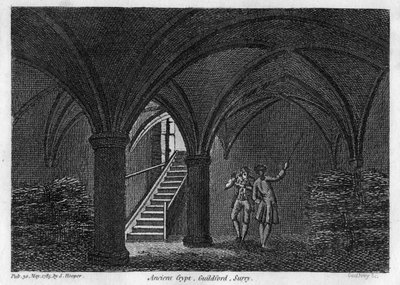 Ancient crypt, Guildford, Surrey, 1785 by Godfrey