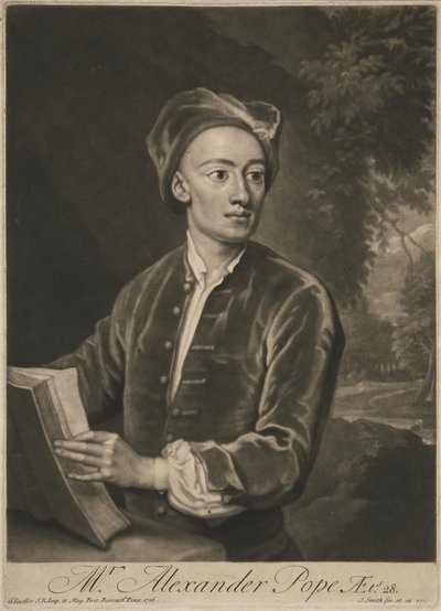 Alexander Pope, pub. 1716 by Godfrey Kneller