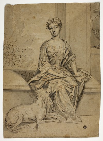 Portrait of Court Lady with Mastiff by Godfrey Kneller