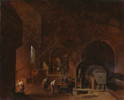 Interior of an Ironworks by Godfrey Sykes