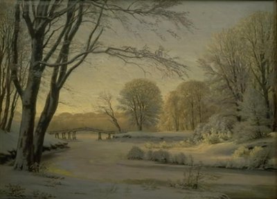 Winter Landscape with a Frozen Stream by Godtfred Rump