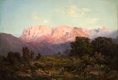 Schlern with Rosengarten Seen from Rampeun by Gottfried Seelos
