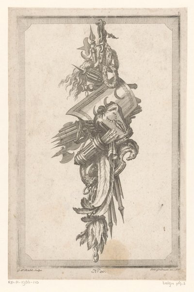 Trophy with Shield and Headgear by Gottlieb Friedrich Riedel