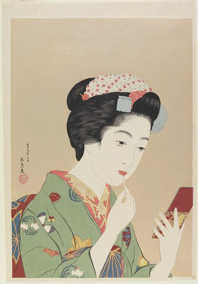 Woman Holding Lip Brush by Goyo Hashiguchi