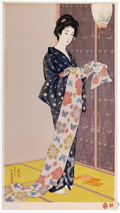 Young Woman in a Summer Kimono, 1920 by Goyo Hashiguchi