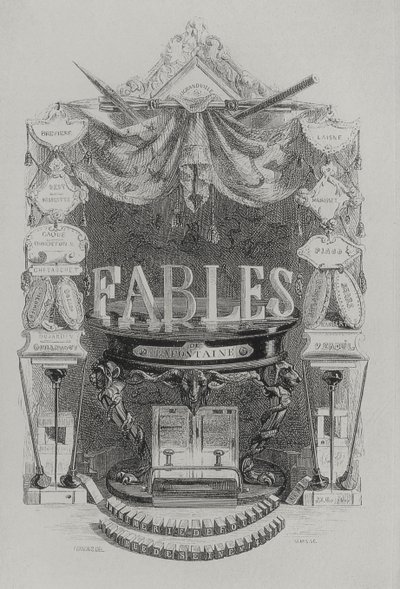 Fables de de las Fountaine titlepage by Grandville