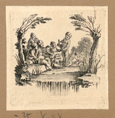 A Group of Children Drinking by Gravelot