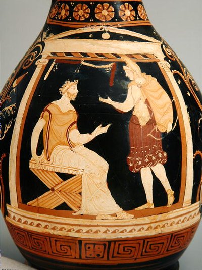 Oinochoe (Form III), 340-320 BC (detail) by Greek