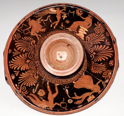 Patera with Maenad and Eros (terracotta, 325-300 BC) by Greek