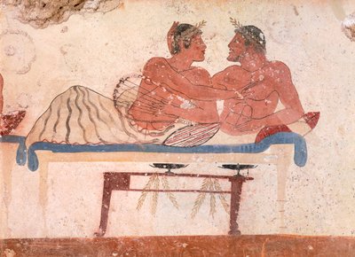 Symposium scene (detail) by Greek